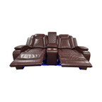 Wrought Studio Breathing Leather Power Reclining Living Room Loveseat With Middle Console