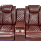 Wrought Studio Breathing Leather Power Reclining Living Room Loveseat With Middle Console