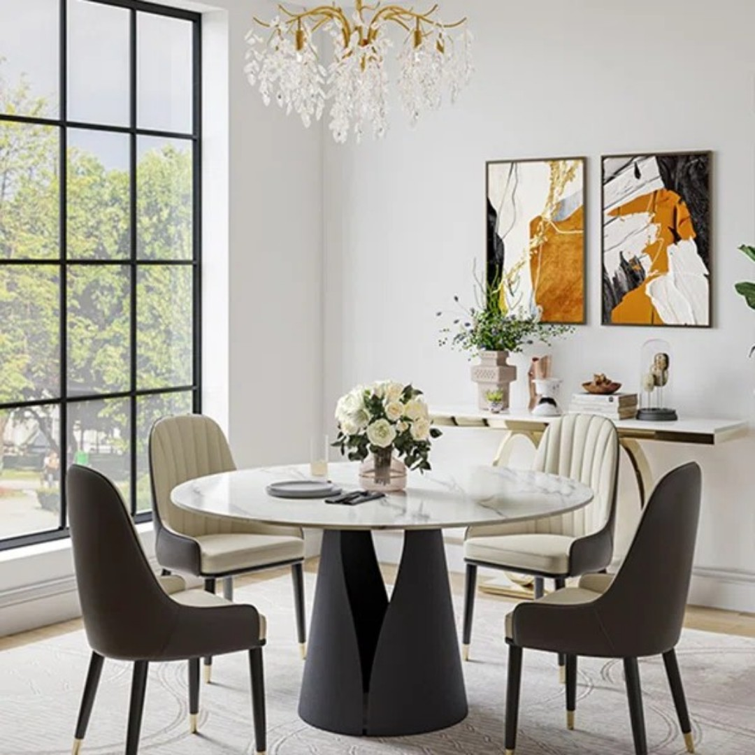 Wrought Studio Vera Modern Round Dining Table, 46" × 46" × 31" — image 1 of 4