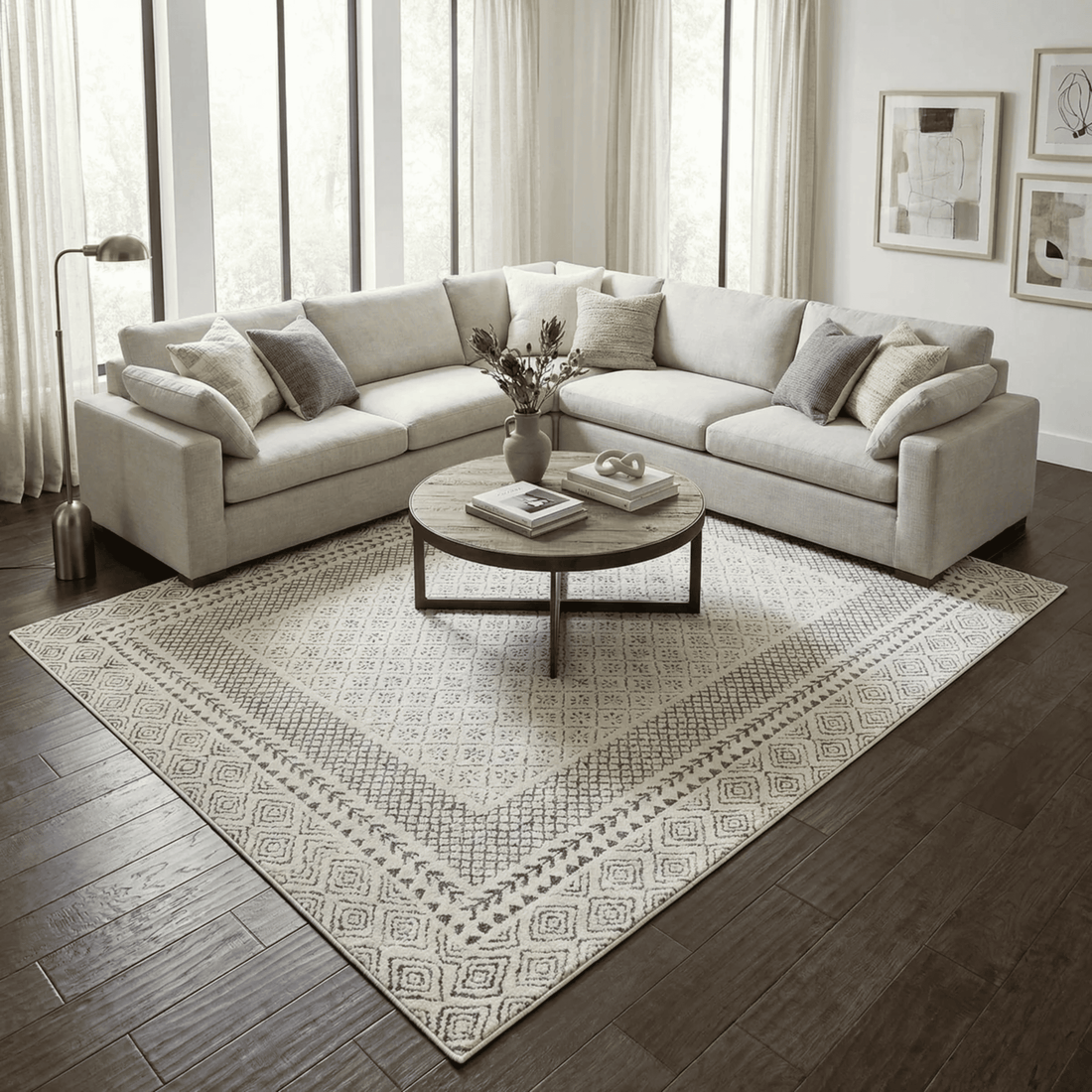 Livabliss Bahar 23011 Medium Grey/Beige/Charcoal (BHR-2321) Area Rug