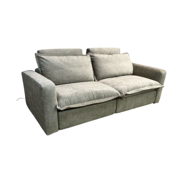 HomeBody Luxe Sofa Two Seater Warm Sand with Recliner - Image 3