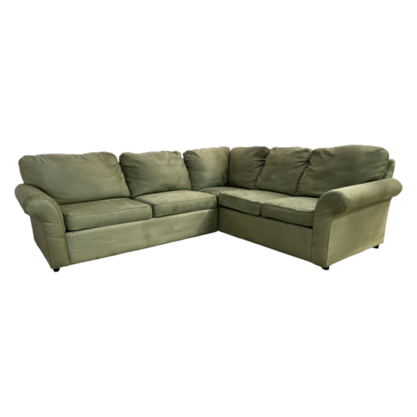 Raymour and Flanigan Green Sectional Couch