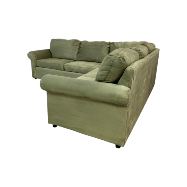 Raymour and Flanigan Green Sectional Couch - Image 3