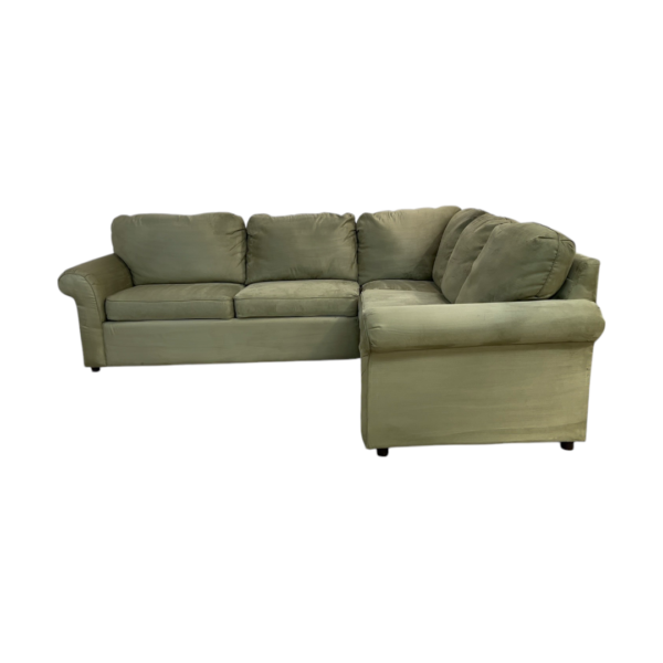 Raymour and Flanigan Green Sectional Couch - Image 5