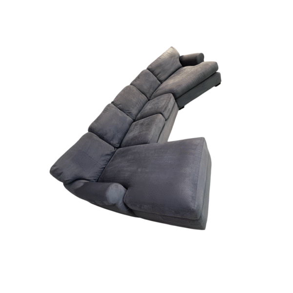 Large Blue Sectional Couch with Cuddler - Image 3