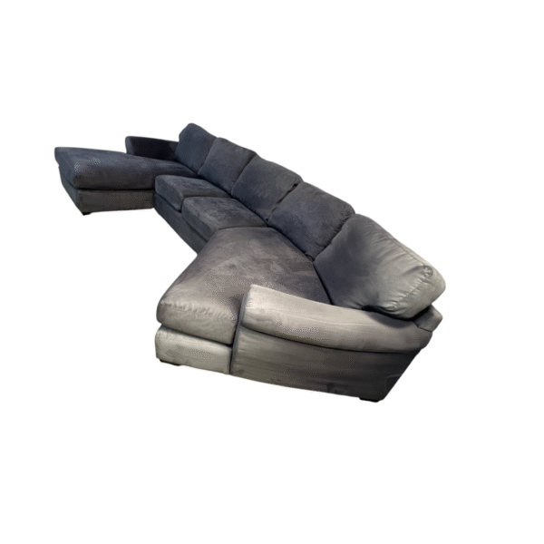 Large Blue Sectional Couch with Cuddler - Image 4