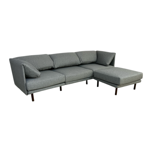 Burrow Range Gray Sectional Couch with Ottoman - Image 2