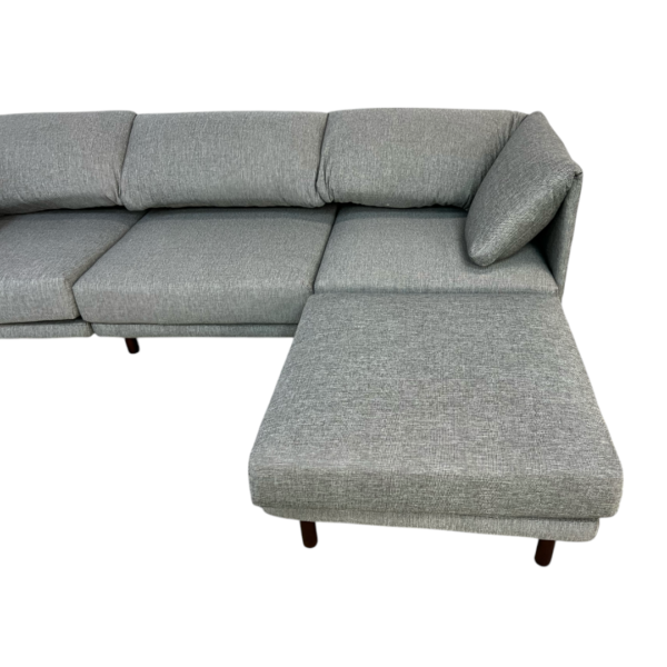 Burrow Range Gray Sectional Couch with Ottoman - Image 7