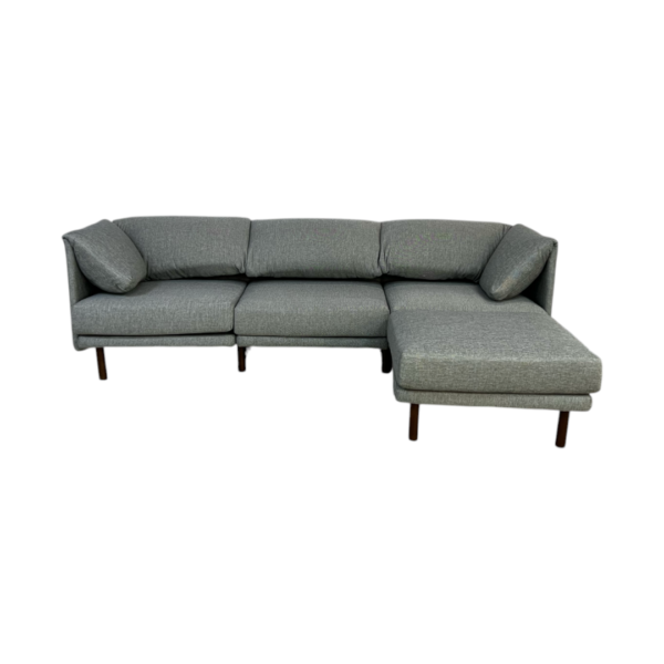 Burrow Range Gray Sectional Couch with Ottoman