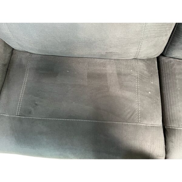 Gray Leather Recliner Couch Set - Image 9