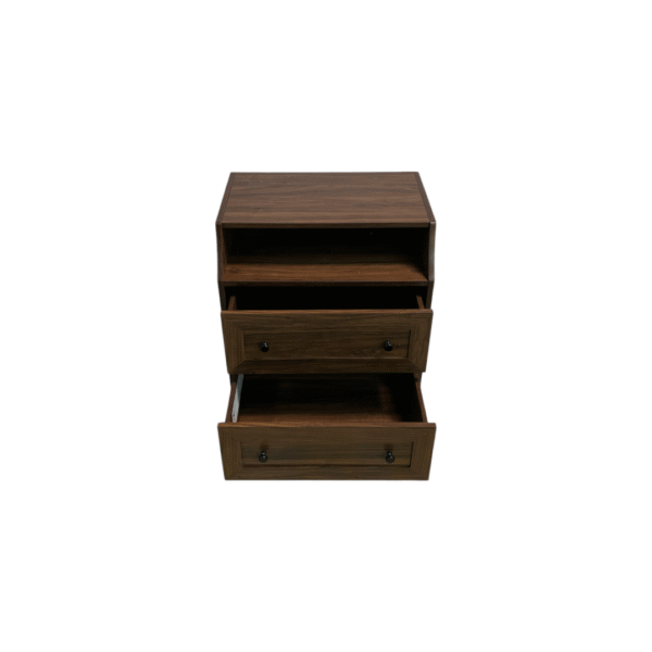 Havenly Lisa 22" Curved Open Top 2 Drawer Nightstand with USB - Dark Walnut - Image 6