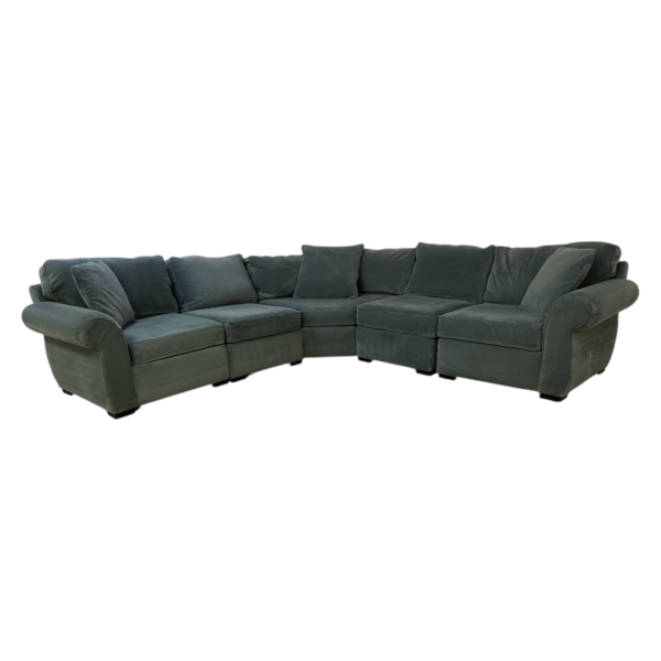 Macy's Radley Roll Arm Sectional Couch - Light Blue