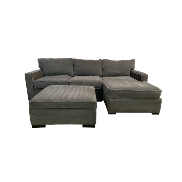 Macys Radley Gray Sectional Couch with Storage Ottoman
