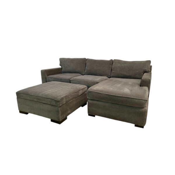 Macys Radley Gray Sectional Couch with Storage Ottoman - Image 5