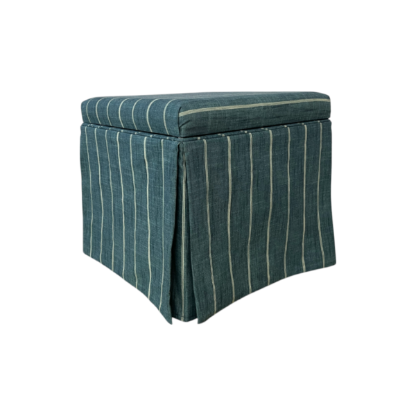 The Inside Skirted Storage Ottoman - Indigo Fritz