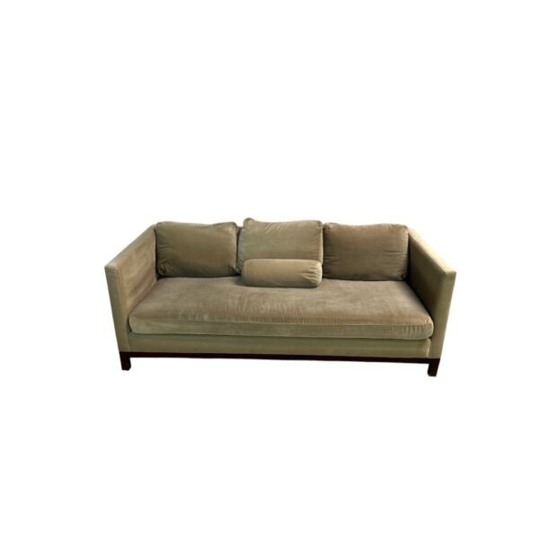 Velvet Olive Green Sofa - Image 8